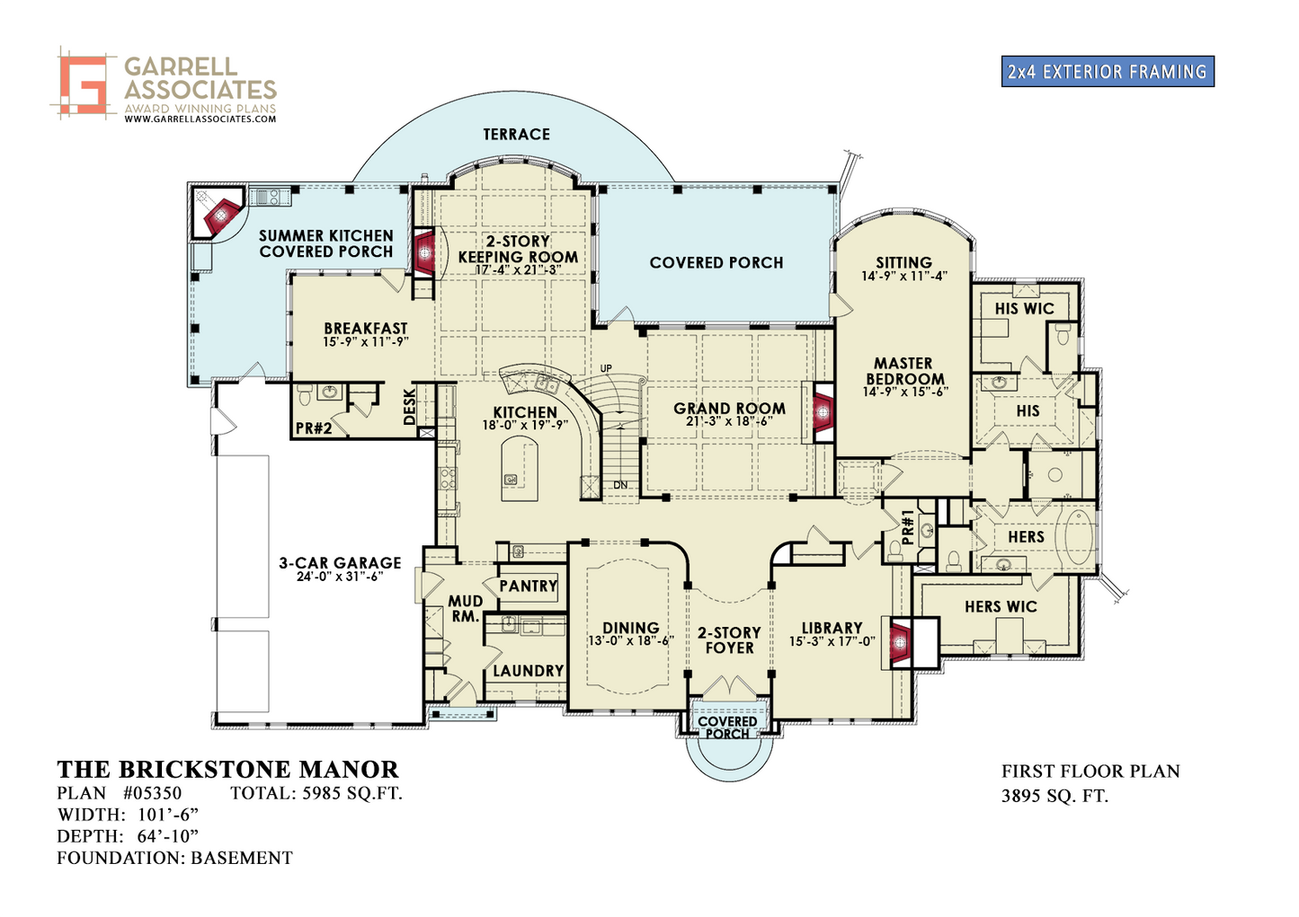 Brickstone Manor House Plan