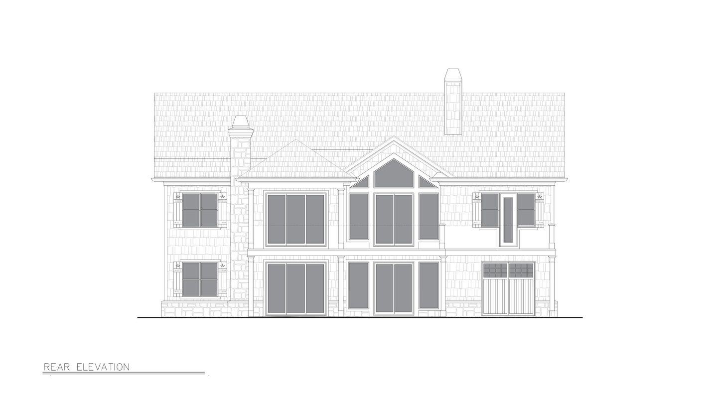 Montana Cabin B Rear Elevation