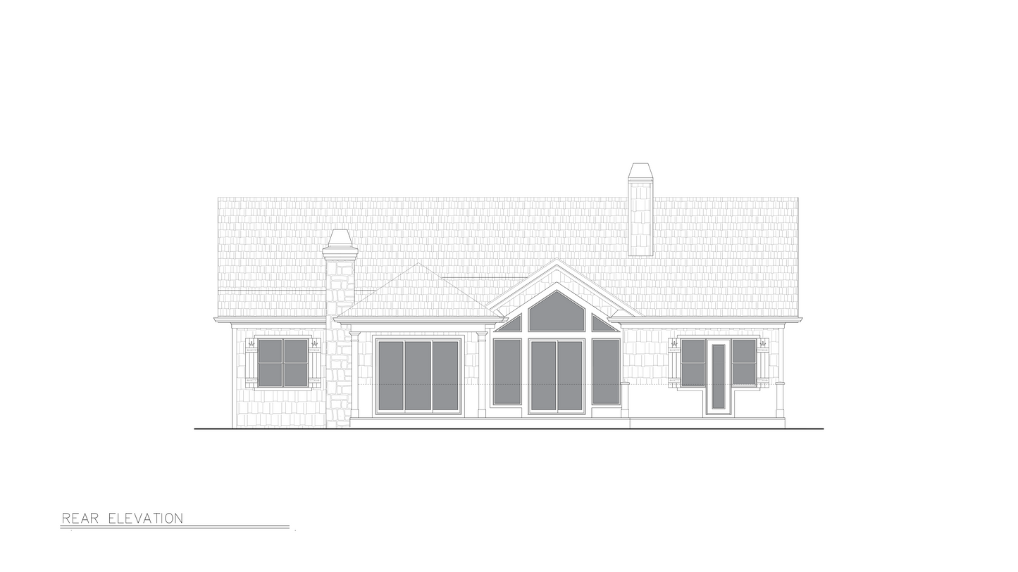 Montana Cabin B House Plan Rear Elevation