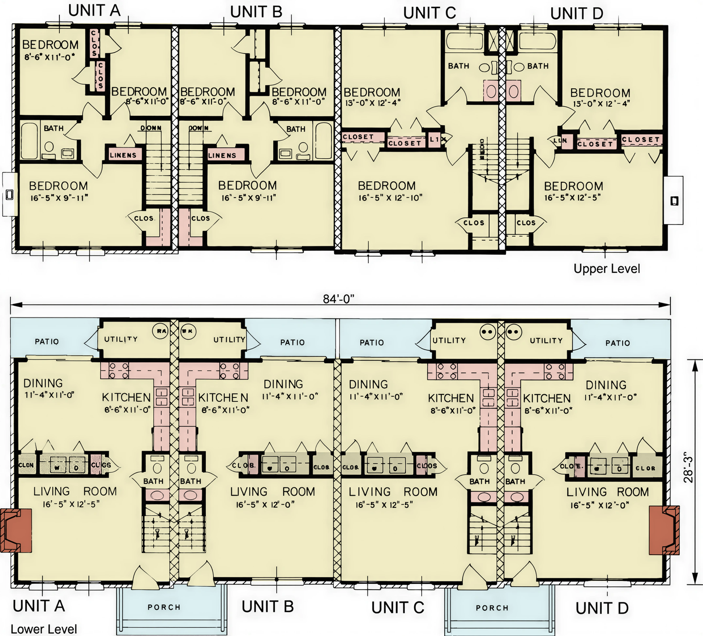 Harrison Quadplex House Plan