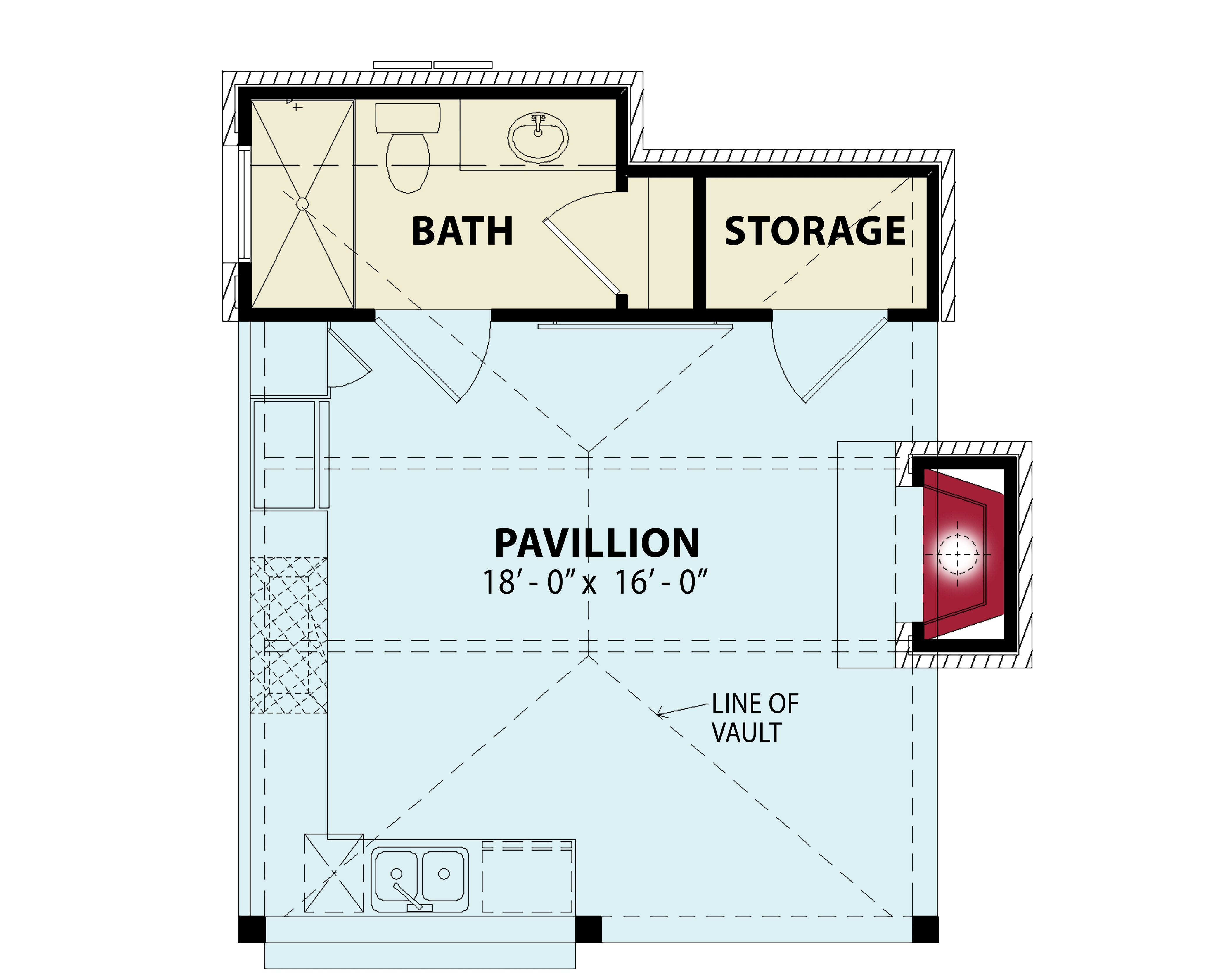 Pool House Bathroom Layout Ivarson Pool House Plan | Craftsman Style